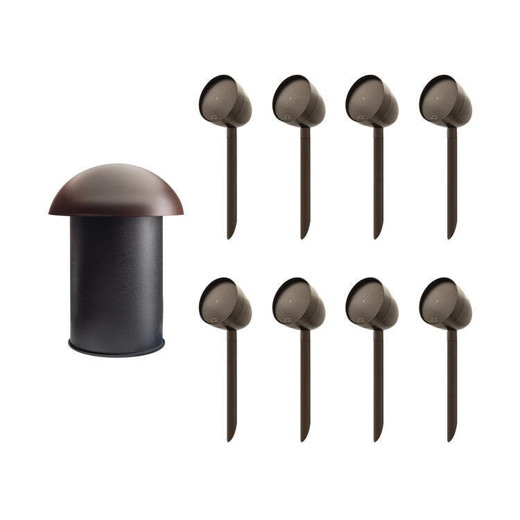 Paradigm Garden Oasis Essentials System | Ensemble d'Haut-parleurs Extérieur - 8 Haut-parleurs - 1 Caisson de grave - Bronze-SONXPLUS La Sarre