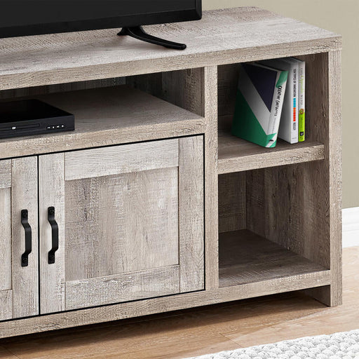Monarch Specialties I 2742 | Meuble TV - 60" - Imitation bois - Taupe-La Sarre