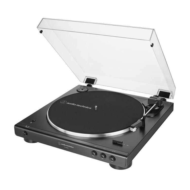 Audio-Technica AT-LP60XBTBK | Table tournante Stéréo - Sans fil - Bluetooth - Entraînement par courroie - Entièrement automatique - Noir-SONXPLUS La Sarre