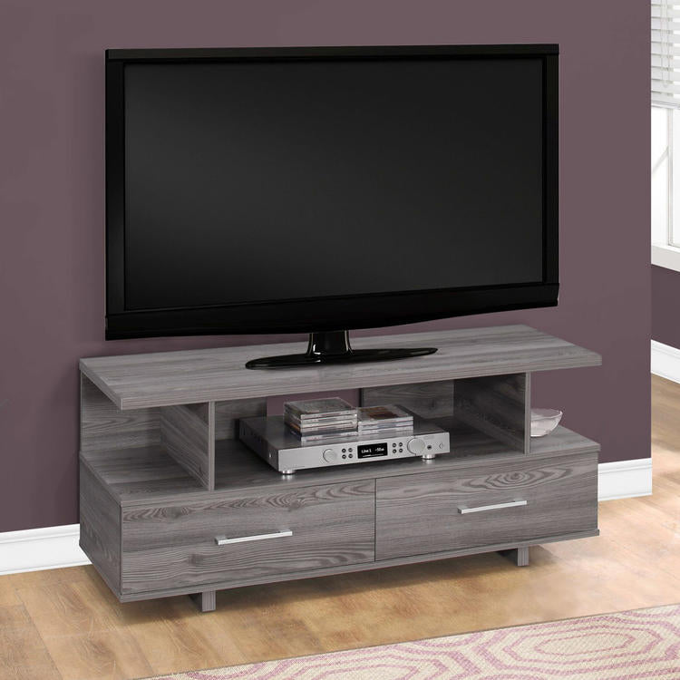 Monarch Specialties I 2608 | Meuble TV - 48" - 2 Tiroirs de rangement - Gris-SONXPLUS La Sarre