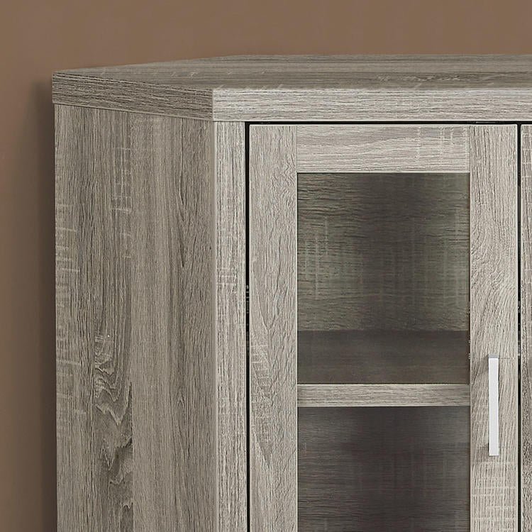 Monarch Specialties I 2701 | Meuble TV - 42" - En coin - Portes vitrés - Taupe Foncé-SONXPLUS La Sarre