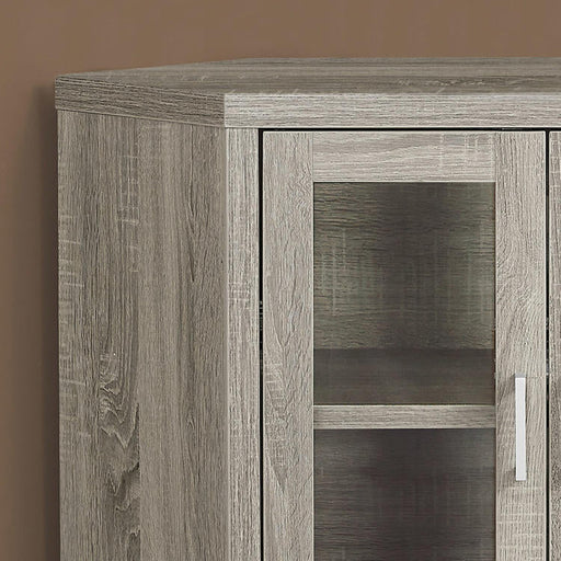 Monarch Specialties I 2701 | Meuble TV - 42" - En coin - Portes vitrés - Taupe Foncé-SONXPLUS La Sarre