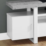 Monarch Specialties I 2725 | Meuble TV - 60" - Dessus en simili-ciment - Blanc-SONXPLUS La Sarre
