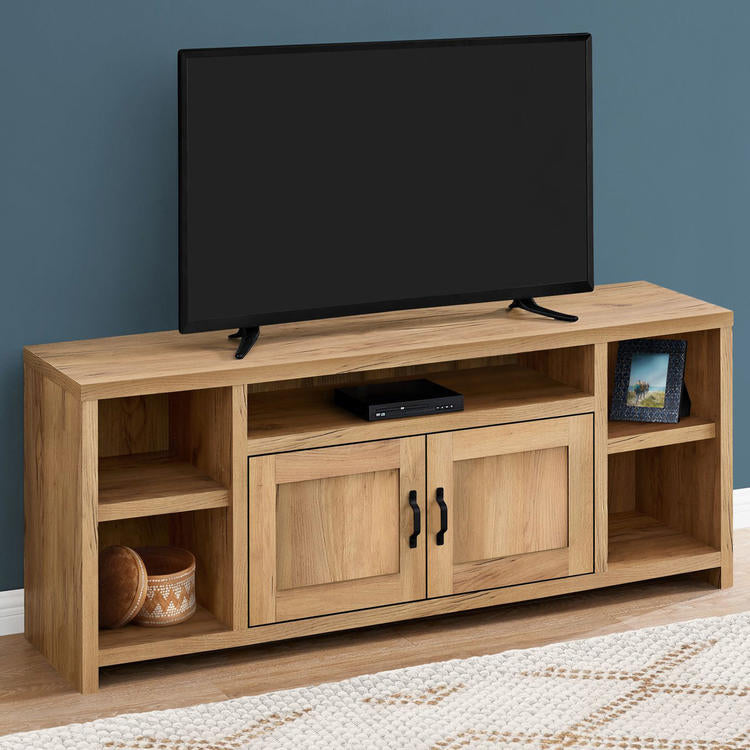 Monarch Specialties I 2744 | Meuble TV - 60" - Imitation bois - Pin d'or-La Sarre