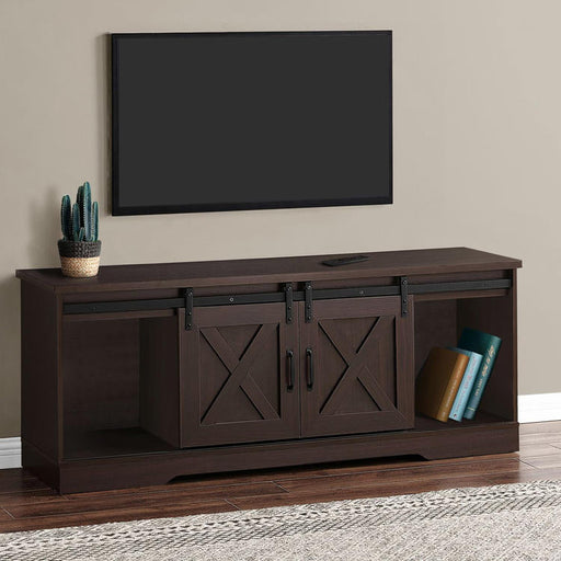 Monarch Specialties I 2745 | Meuble TV - 60" - 2 Portes coulissantes - Expresso-La Sarre