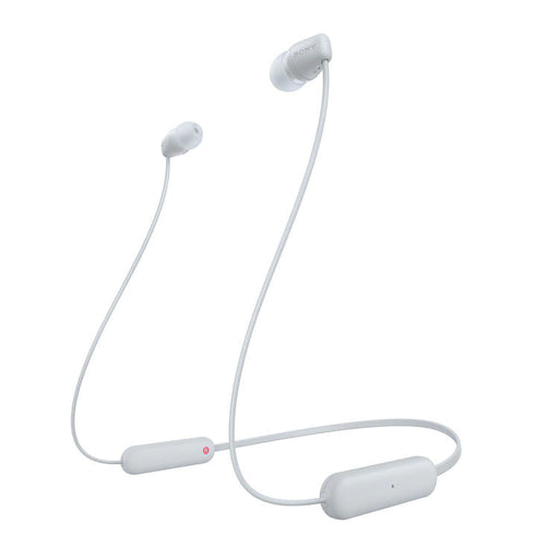Sony WI-C100 | Écouteurs intra-auriculaires - Sans fil - Bluetooth - Autour du cou - Microphone - IPX4 - Blanc-SONXPLUS La Sarre