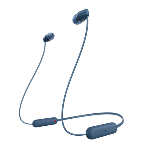 Sony WI-C100 | Écouteurs intra-auriculaires - Sans fil - Bluetooth - Autour du cou - Microphone - IPX4 - Bleu-SONXPLUS La Sarre