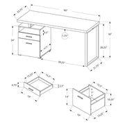 Monarch Specialties I 7143 | Meuble d'ordinateur - 60" - Métal argent - Espresso-La Sarre