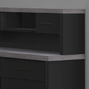 Monarch Specialties I 7430 | Meuble d'ordinateur - En coin - Conception en L - Orientation gauche ou droite - Avec tiroirs - Dessus gris - Noir-SONXPLUS La Sarre