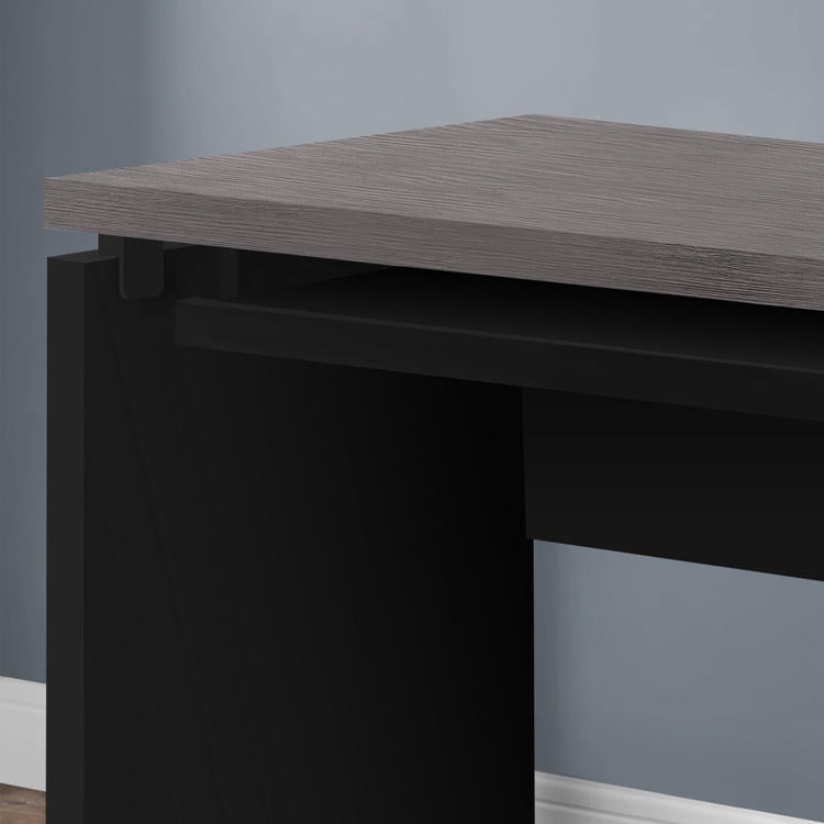 Monarch Specialties I 7439 | Meuble d'ordinateur - Compact - Grand plateau de clavier - Dessus gris - Noir-La Sarre