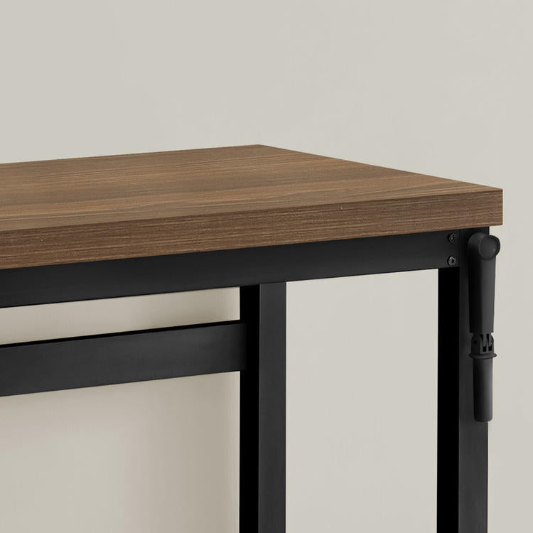 Monarch Specialties I 7675 | Meuble d'ordinateur - 48" - Hauteur ajustable - Style contemporain - Base en métal noir - Imitation bois noyer-SONXPLUS La Sarre