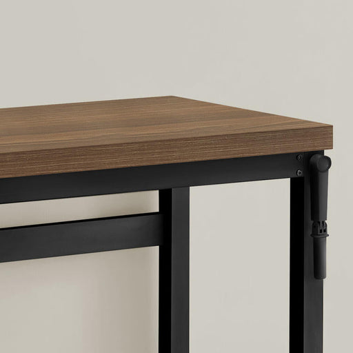 Monarch Specialties I 7675 | Meuble d'ordinateur - 48" - Hauteur ajustable - Style contemporain - Base en métal noir - Imitation bois noyer-SONXPLUS La Sarre