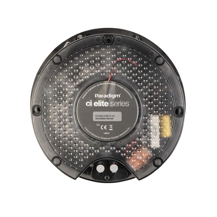 Paradigm CI Elite E80-R V2 | Haut-parleur 8" encastré - Plafonnier - SHOCK-MOUNT - Noir - Surface blanche prête à peindre - Unité-La Sarre
