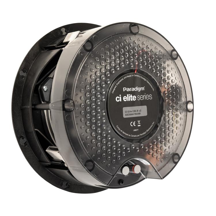 Paradigm CI Elite E80-R V2 | Haut-parleur 8" encastré - Plafonnier - SHOCK-MOUNT - Noir - Surface blanche prête à peindre - Unité-La Sarre