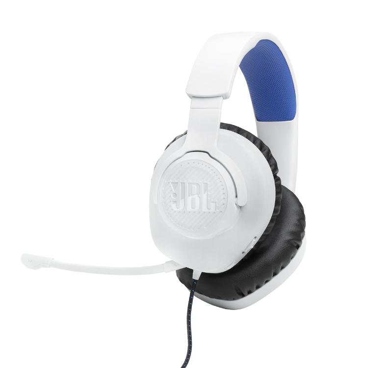 JBL Quantum 100P | Casque de jeu filaire circum-auriculaire - Pour Console Playstation - Blanc/Bleu-SONXPLUS La Sarre