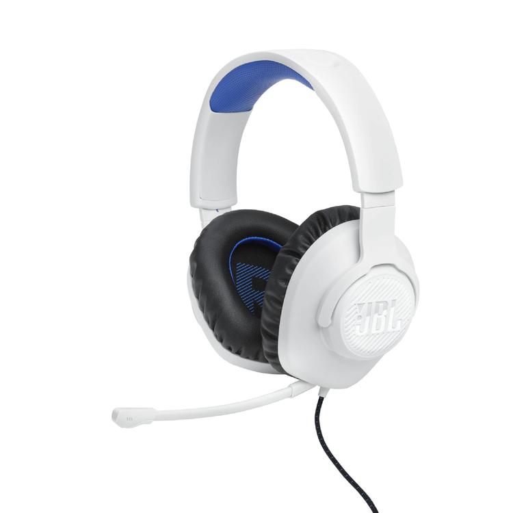 JBL Quantum 100P | Casque de jeu filaire circum-auriculaire - Pour Console Playstation - Blanc/Bleu-SONXPLUS La Sarre