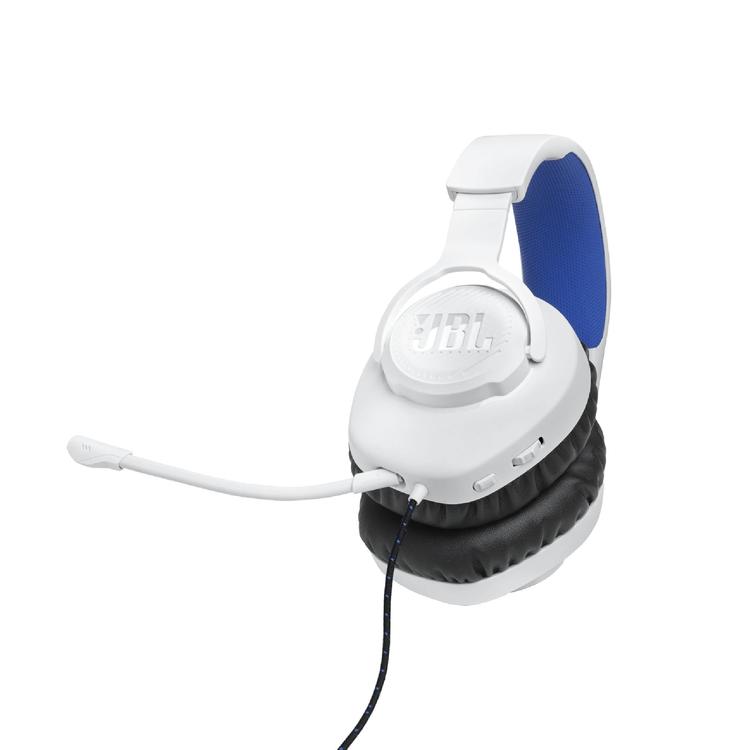JBL Quantum 100P | Casque de jeu filaire circum-auriculaire - Pour Console Playstation - Blanc/Bleu-SONXPLUS La Sarre