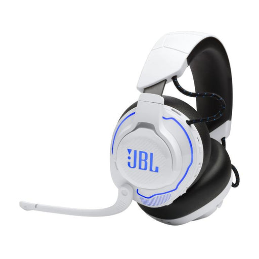 JBL Quantum 910P | Casque de jeu Pro circum-auriculaire - Sans Fil - Pour Console Playstation - Éclairage RGB - Réduction de bruit - Blanc/Bleu-SONXPLUS La Sarre