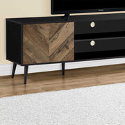 Monarch Specialties I 2781 | Meuble pour téléviseur 72'' - Base noir - Avec 2 portes simili-bois-SONXPLUS La Sarre
