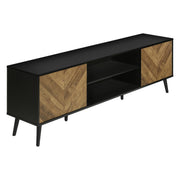 Monarch Specialties I 2781 | Meuble pour téléviseur 72'' - Base noir - Avec 2 portes simili-bois-SONXPLUS La Sarre