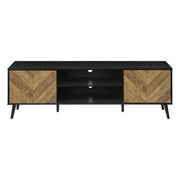 Monarch Specialties I 2781 | Meuble pour téléviseur 72'' - Base noir - Avec 2 portes simili-bois-SONXPLUS La Sarre