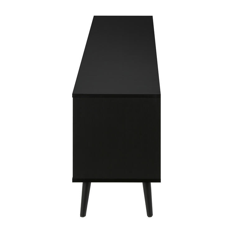 Monarch Specialties I 2781 | Meuble pour téléviseur 72'' - Base noir - Avec 2 portes simili-bois-SONXPLUS La Sarre