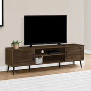 Monarch Specialties I 2717 | Meuble pour téléviseur 72'' - Simili-bois brun - Avec 2 portes-SONXPLUS La Sarre