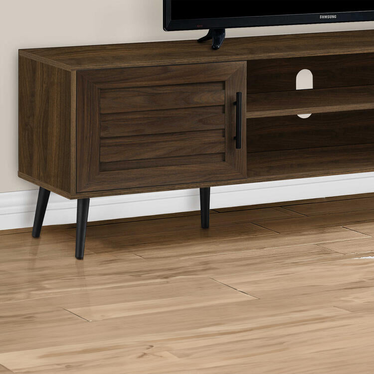 Monarch Specialties I 2717 | Meuble pour téléviseur 72'' - Simili-bois brun - Avec 2 portes-SONXPLUS La Sarre