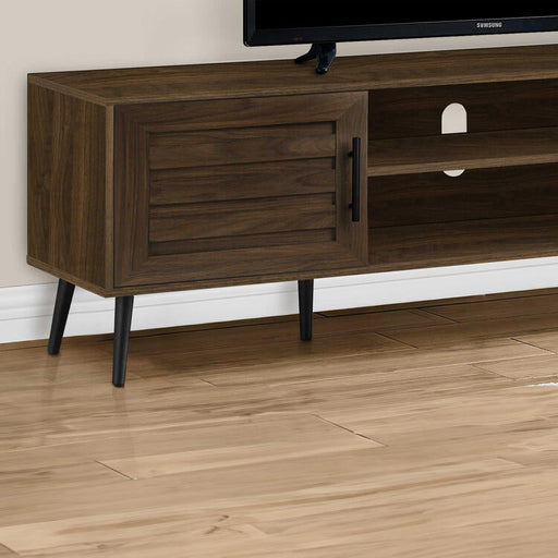 Monarch Specialties I 2717 | Meuble pour téléviseur 72'' - Simili-bois brun - Avec 2 portes-SONXPLUS La Sarre