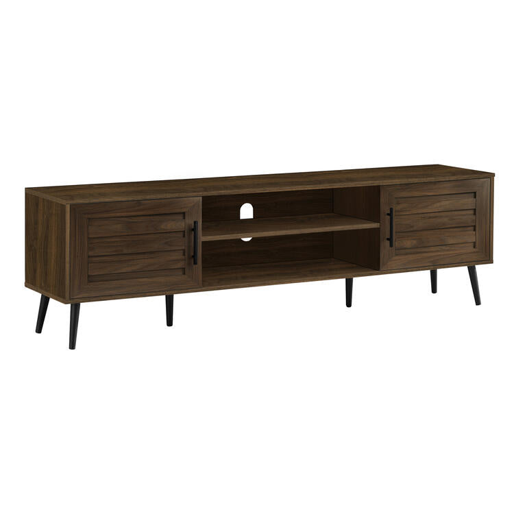 Monarch Specialties I 2717 | Meuble pour téléviseur 72'' - Simili-bois brun - Avec 2 portes-SONXPLUS La Sarre