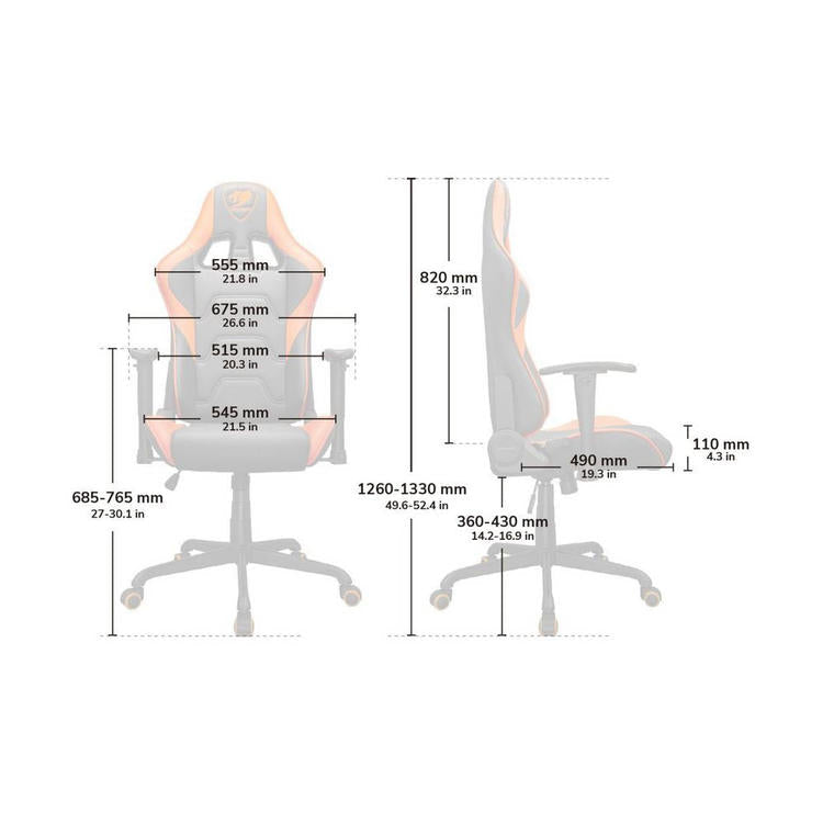 Cougar Armor Elite 300116 | Chaise de jeu - Ergonomique et réglable - Cuir PVC - Noir/Eva-SONXPLUS La Sarre