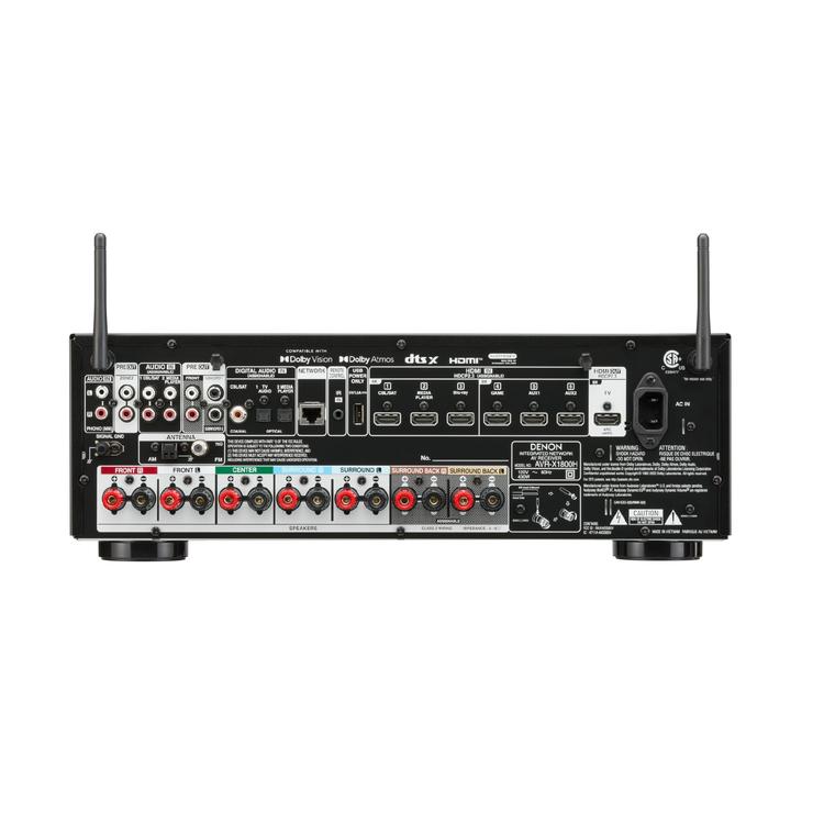DENON AVR-X1800H | Récepteur AV 7.2 Canaux - Vidéo 8K - Son 3D - Dolby Atmos - DTS:X - Noir-SONXPLUS La Sarre