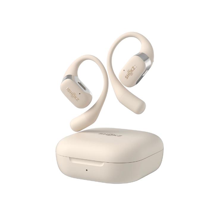 SHOKZ OpenFit | Écouteurs à oreilles ouvertes - Jusqu'à 28 heures d'écoute - Bluetooth - Beige-SONXPLUS La Sarre