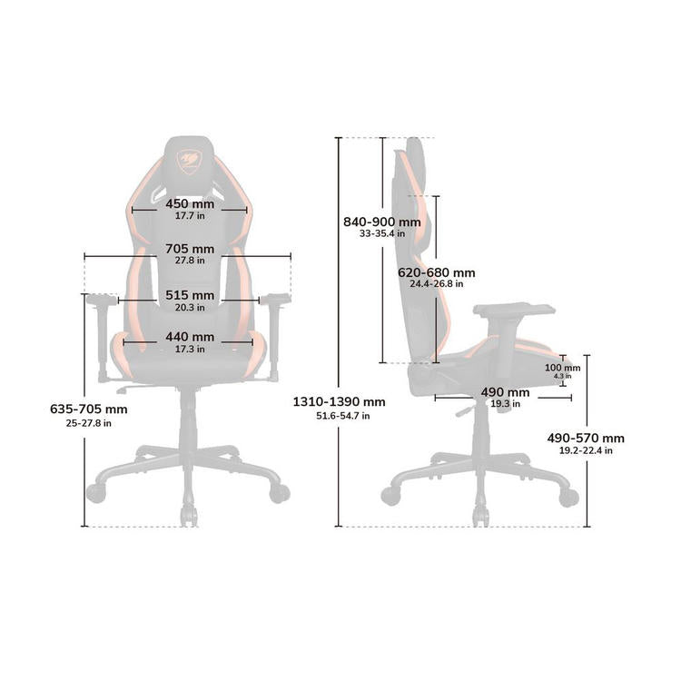 Cougar Hotrod | Chaise de jeu - Dossier multizones - Accoudoir réglable en 3D - Orange-SONXPLUS La Sarre