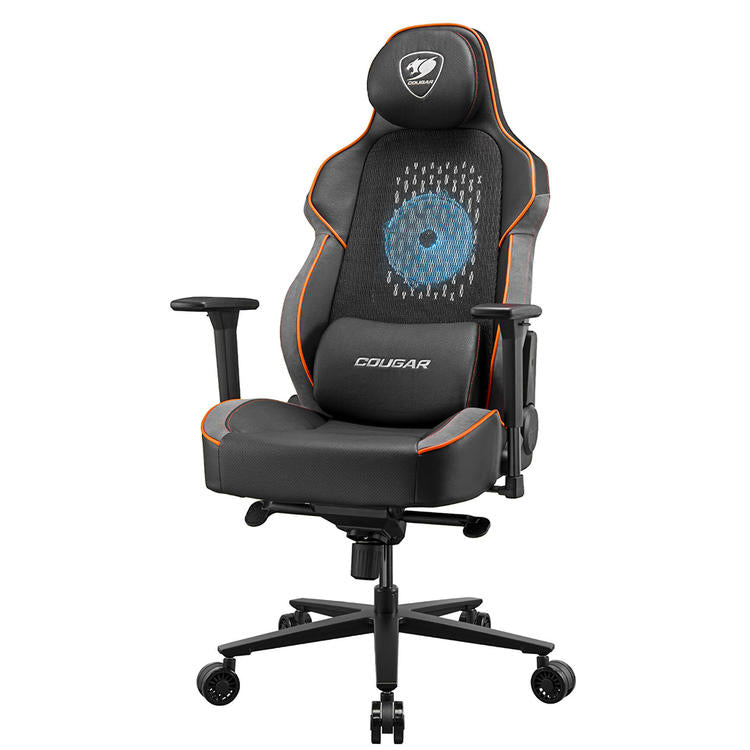 Cougar NxSys Aero | Chaise de jeu - Ventilateur de 200mm intégré - Siège baquet festonné - Orange-SONXPLUS La Sarre