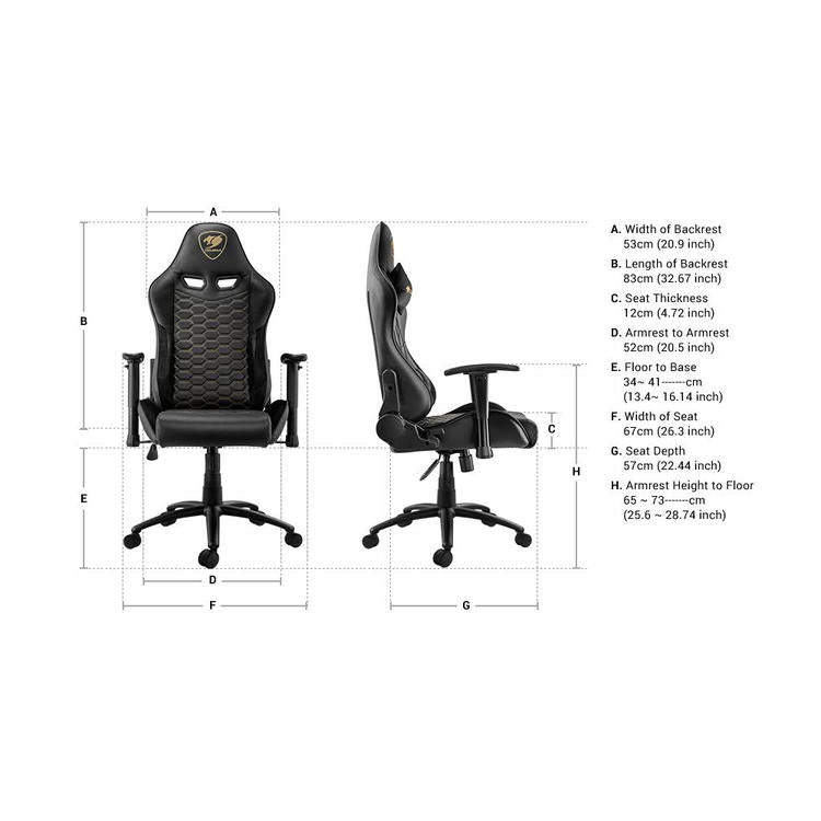 Cougar Outrider | Chaise de jeu - Inclinaison jusqu'à 180 degrés - Logo brodé - Orange-SONXPLUS La Sarre
