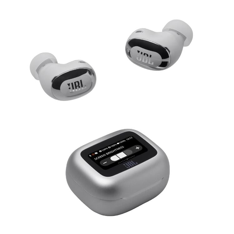JBL Live Buds 3 | Écouteurs intra-auriculaires - Écran tactile LED 1,45" - Bluetooth - Argent-SONXPLUS La Sarre