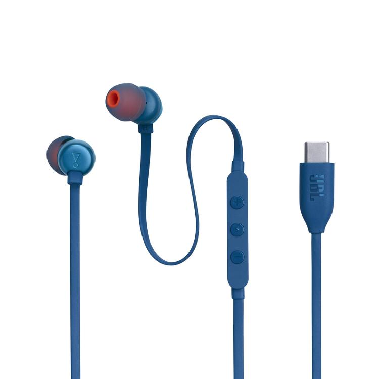 JBL Tune 310C | Écouteurs intra-auriculaires - Filaire - USB-C - Télécommande 3 boutons - Bleu-SONXPLUS La Sarre