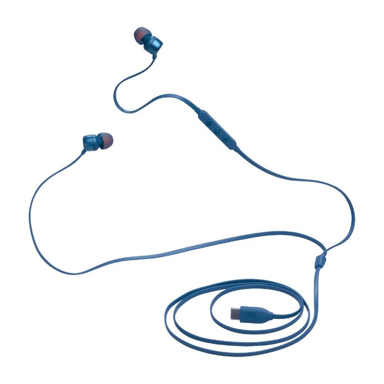 JBL Tune 310C | Écouteurs intra-auriculaires - Filaire - USB-C - Télécommande 3 boutons - Bleu-SONXPLUS La Sarre