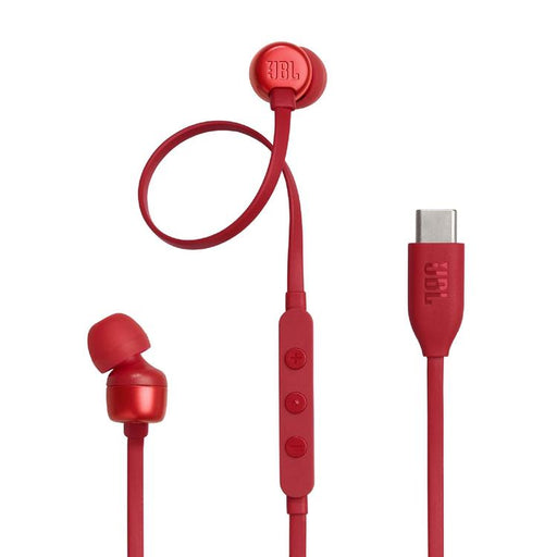 JBL Tune 310C | Écouteurs intra-auriculaires - Filaire - USB-C - Télécommande 3 boutons - Rouge-SONXPLUS La Sarre