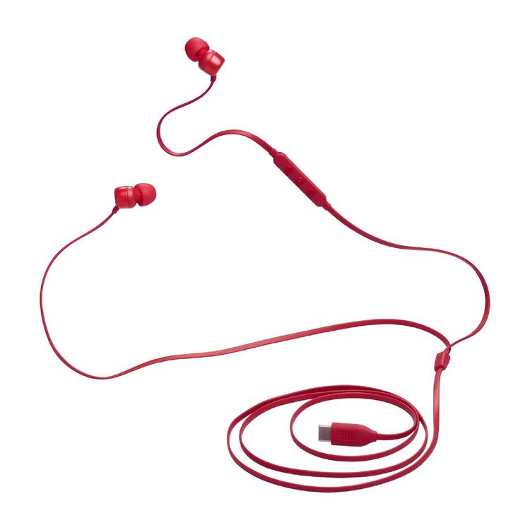 JBL Tune 310C | Écouteurs intra-auriculaires - Filaire - USB-C - Télécommande 3 boutons - Rouge-SONXPLUS La Sarre