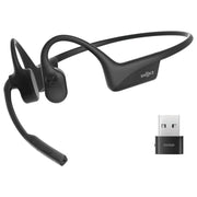 SHOKZ OpenComm2 USB-A | Écouteurs à conduction osseuse - Bluetooth - Adaptateur USB-A - Microphone - Noir-SONXPLUS La Sarre