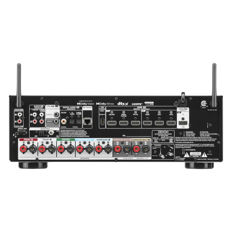 Denon AVR-S770H | Récepteur AV - 7.2 canaux - Cinéma maison - 8K - HEOS intégré - 75W - Noir-SONXPLUS La Sarre