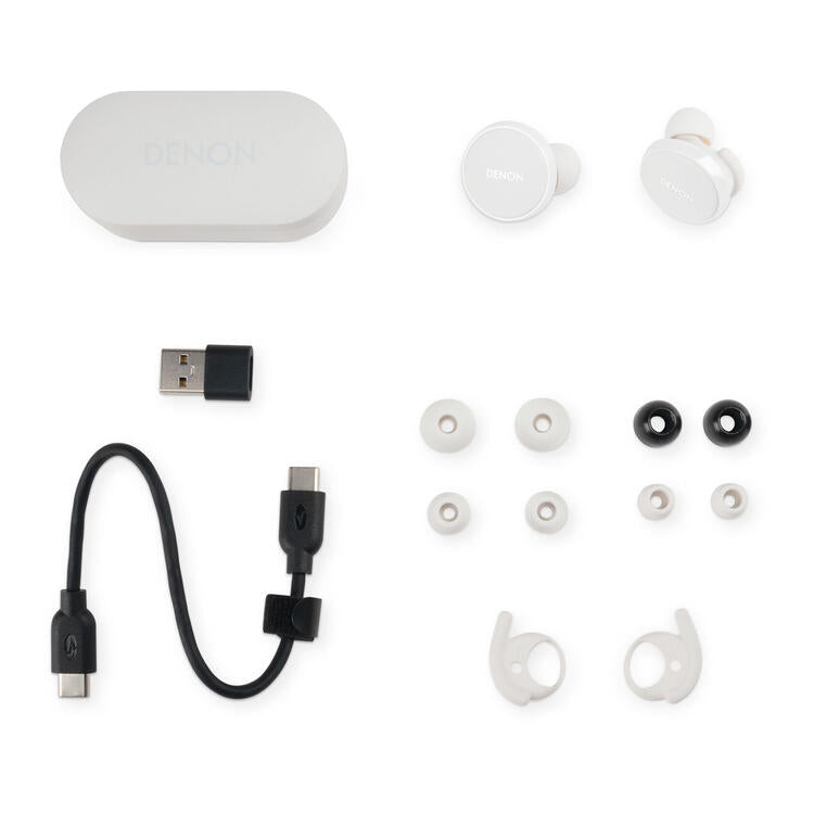 Denon PERL PRO | Écouteurs intra-auriculaires - Sans fil - Bluetooth - Technologie Masimo Adaptive Acoustic - Blanc-SONXPLUS La Sarre