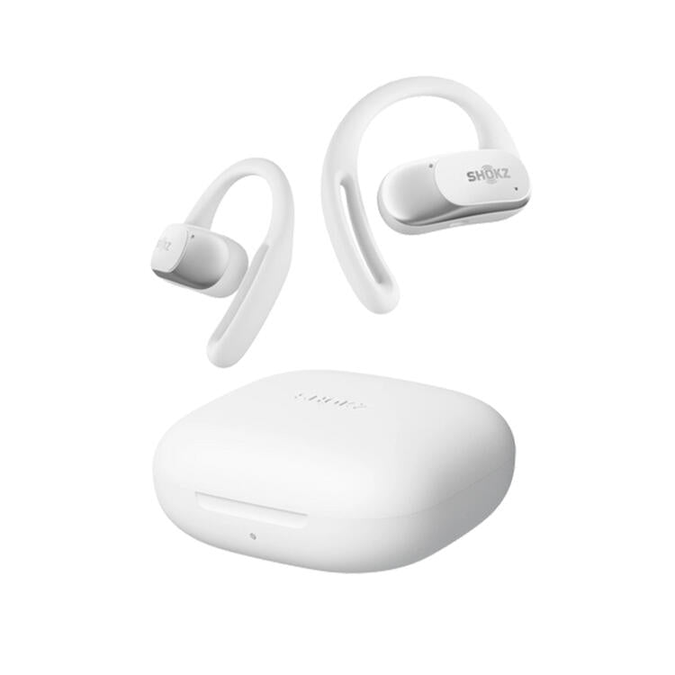 SHOKZ OpenFit Air | Écouteurs conduction osseuse - Jusqu'à 28 heures d'écoute - Bluetooth - Blanc-SONXPLUS La Sarre