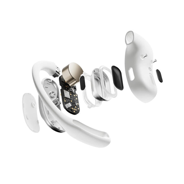 SHOKZ OpenFit Air | Écouteurs conduction osseuse - Jusqu'à 28 heures d'écoute - Bluetooth - Blanc-SONXPLUS La Sarre