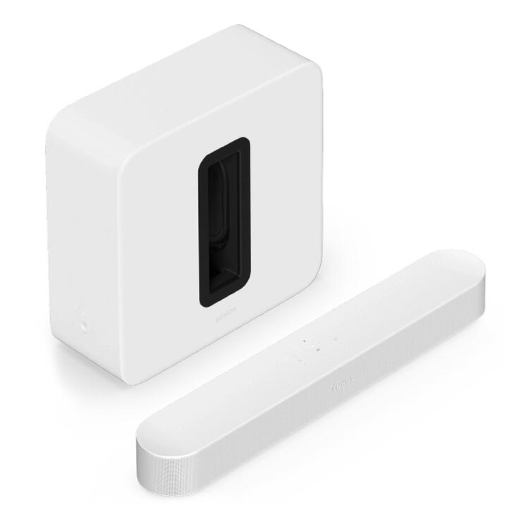 Sonos | Ensemble de divertissement haut de gamme avec Beam + Sub 4 - Sans fil - Wi-Fi - Blanc-SONXPLUS La Sarre