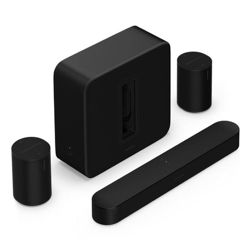 Sonos | Ensemble immersif haut de gamme avec Beam + Sub 4 + 2 Era 100 - Sans fil - Wi-Fi - Noir-Sonxplus La Sarre