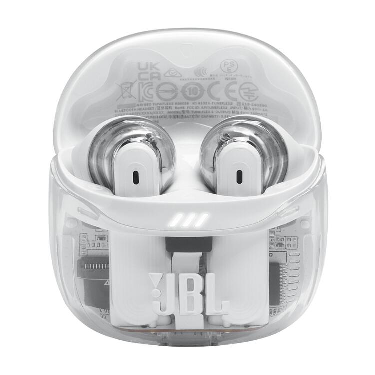 JBL Tune Flex 2 | Écouteurs intra-auriculaires - 100% Sans fil - Bluetooth - Réduction de bruit - 6 Microphones - IP54 - Blanc Fantôme-SONXPLUS La Sarre