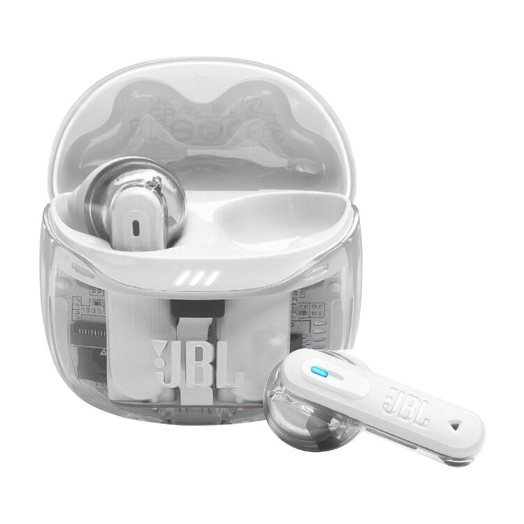 JBL Tune Flex 2 | Écouteurs intra-auriculaires - 100% Sans fil - Bluetooth - Réduction de bruit - 6 Microphones - IP54 - Blanc Fantôme-SONXPLUS La Sarre